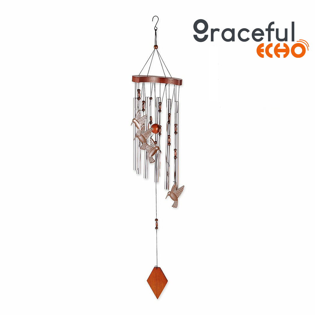 Graceful Echo - Aluminum Hummingbird Wind Chimes